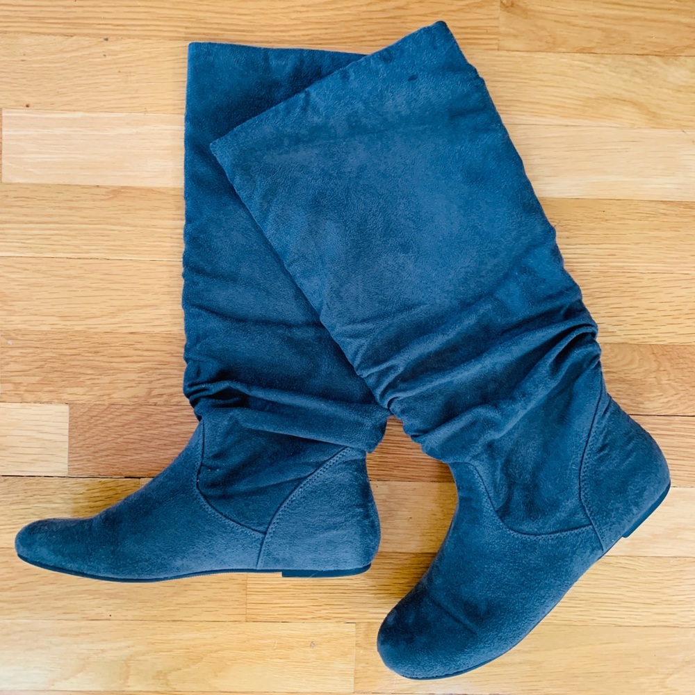 Grey suede boots